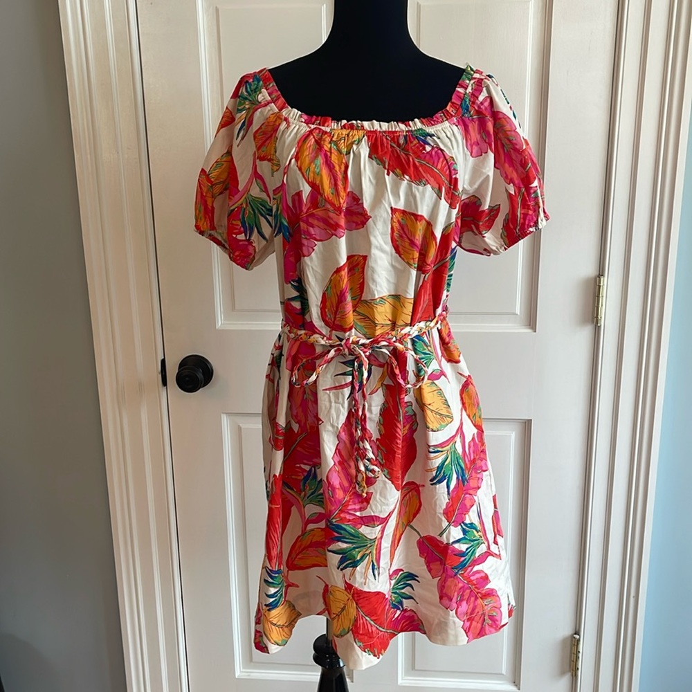 NWOT Nine West Summer tropical floral print Dress large